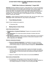 Customer Representative Group - Notes and action points from meeting of 11 August 2022